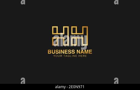 HH H H Anfangsbuchstaben Typografie Logo Design Vektor Stock Vektor