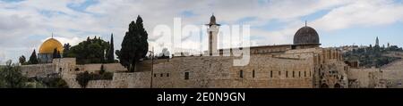 Jerusalem, Israel - 17. Dezember 2020: Die Al Aqsa Anlage auf dem Tempelberg in der Altstadt Jerusalems. Stockfoto