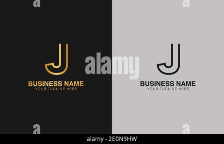 J JJ ursprüngliche Buchstaben Typografie Logo Design Vektor Stock Vektor