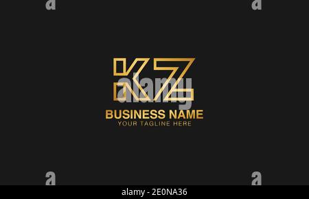 KZ K Z anfänglich basierte Buchstaben Typografie Logo Design Vektor Stock Vektor