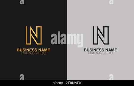 NN N Initial Based Letter Typography Logo Design Vektor Stock Vektor