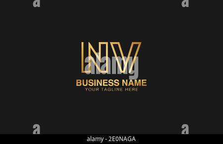 NV N V Initial-basierte Buchstabentypografie Logo Design Vektor Stock Vektor