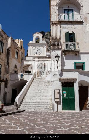 Die Kirche San Salvatore de' Birecto in Atrani on Die Amalfiküste von Italien Stockfoto