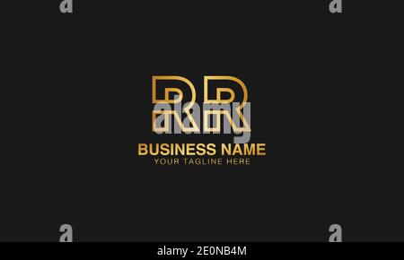 RR R R Initial Based Letter Typography Logo Design Vektor Stock Vektor