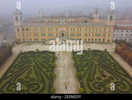 Luftaufnahme des Palastes Colorno, Emilia-Romagna, Italien Stockfoto