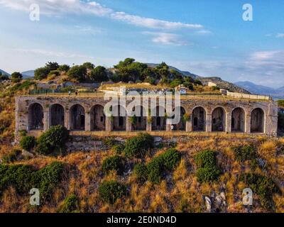 Luftaufnahme des jupitertempels anxur in Terracina, Provinz Latina, Latium, Italien Stockfoto