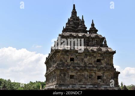 Südlicher Haupttempel im Plaosan-Tempelkomplex in Zentral-Java, Indonesien Stockfoto