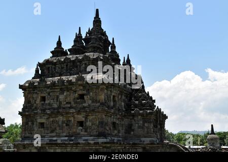 Südlicher Haupttempel im Plaosan-Tempelkomplex in Zentral-Java, Indonesien Stockfoto