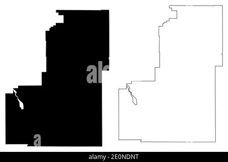 Sanpete County, State of Utah (US County, United States of America, USA, US, US) Karte Vektor Illustration, Scribble Skizze Sanpete Karte Stock Vektor