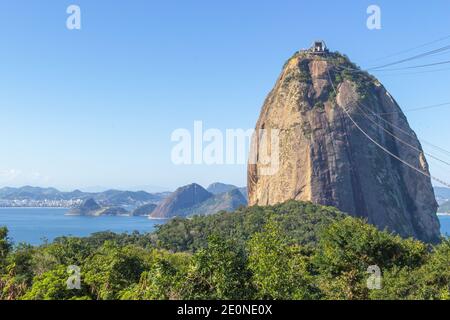 Zuckerhut (Pão de Açúcar) in der Stadt Rio de Janeiro in Brasilien, Blick von Morro da Urca Stockfoto