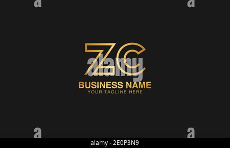 ZC Z C Initial Logo - Initial basierte abstrakte moderne minimal kreative Logo, Vektor-Vorlage Bild. Luxus-Logo. Typografie Initialen Logo. Stock Vektor