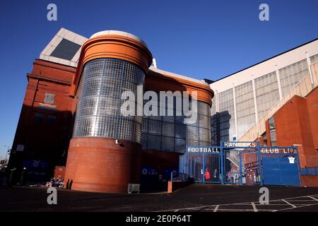 Allgemeiner Blick auf den Boden vor dem schottischen Premiership-Spiel im Ibrox Stadium, Glasgow. Stockfoto