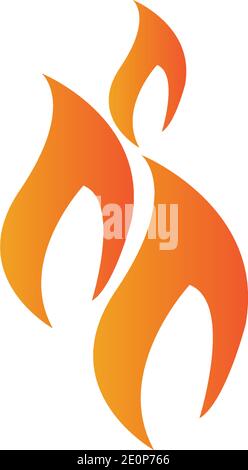 Feuer mit Flamme Logo Vektor Symbol Illustration Stock Vektor