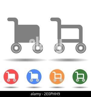 Gefüllte und leere Warenkorb Symbol Vektor-Logo auf Hintergrund isoliert Stock Vektor