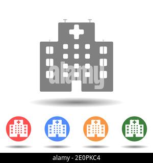 Vektor für Krankenhausgebäude mit isoliertem Hintergrund Stock Vektor