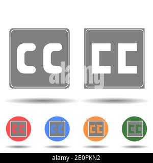 CC Creative Commons Icon Vektor-Logo auf Hintergrund isoliert Stock Vektor