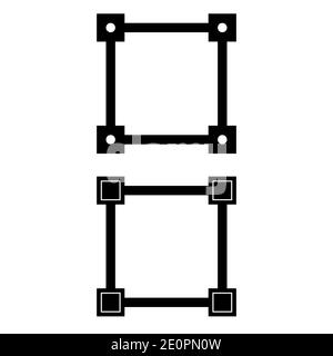 Rechteck Symbol Vektor-Logo, schwarz-weiß-Version Stock Vektor