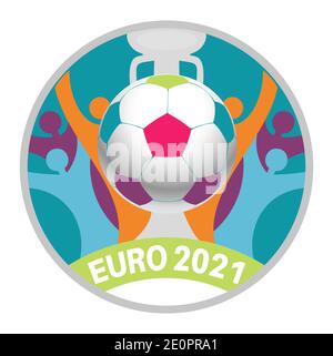 Die Euro 2020 EURO Fußball-Europameisterschaft wurde abgesagt und Wird jetzt in 2021 gespielt - Vektor Illustration Stock Vektor
