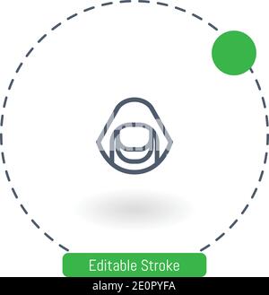 Monk Vektorsymbol editierbare Konturumrisssymbole für Web und Mobil Stock Vektor