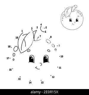 Punkt zu Punkt. Eine Linie zeichnen. Handschrift üben. Lernen zahlen für Kinder. Bildung Entwicklung Arbeitsblatt. Aktivität Färbung Seite. Spiel für Kleinkinder. Ist Stock Vektor