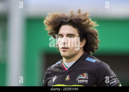 Treviso, Italien. 02. Jan, 2021. tommaso boni zebre während Benetton Treviso vs Zebre Rugby, Rugby Guinness Pro 14 Spiel in Treviso, Italien, Januar 02 2021 Kredit: Unabhängige Fotoagentur/Alamy Live Nachrichten Stockfoto