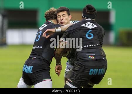 Treviso, Italien. 02. Jan, 2021. tommaso allan benetton während Benetton Treviso vs Zebre Rugby, Rugby Guinness Pro 14 Spiel in Treviso, Italien, Januar 02 2021 Kredit: Unabhängige Fotoagentur/Alamy Live Nachrichten Stockfoto