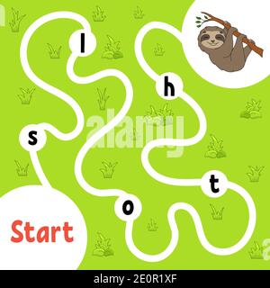 Logik Puzzle Spiel. Lernen Worte für Kinder. Finden Sie die versteckten Namen. Bildung Entwicklung Arbeitsblatt. Aktivität Seite für Studium Englisch. Spiel für Kinder. Stock Vektor