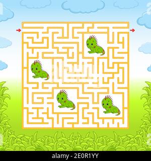 Labyrinth. Spiel für Kinder. Lustige Labyrinth. Bildung Entwicklung Arbeitsblatt. Aktivität Seite. Puzzle für Kinder. Cute Cartoon Stil. Rätsel für Vorschulkinder. Lo Stock Vektor
