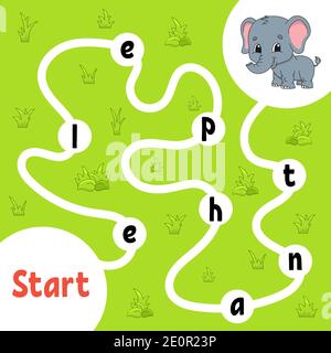 Logik Puzzle Spiel. Lernen Worte für Kinder. Finden Sie die versteckten Namen. Bildung Entwicklung Arbeitsblatt. Aktivität Seite für Studium Englisch. Spiel für Kinder. Stock Vektor