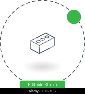 Brick-Vektor-Symbol editierbare Konturumrisssymbole für Web und Mobil Stock Vektor