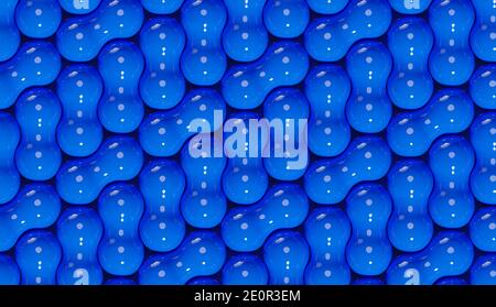 Blaue Metaballs Nahtloses Muster. 3d-Illustration. Stockfoto