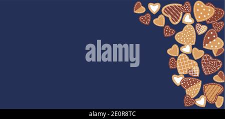 Cookies Herz blau Banner Vektor Illustration eps.10 Stock Vektor