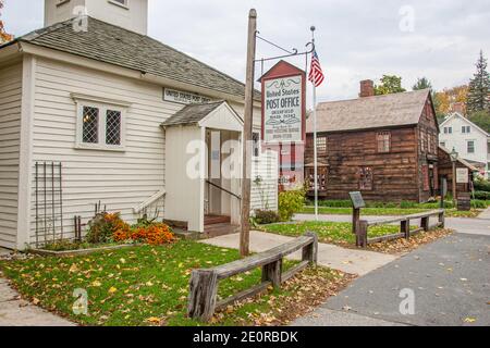 Das Deerfield Post Office in Deerfield Village, Deerfield, Massachusetts Stockfoto