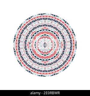 Mandala dekorative Vektor Hand Zeichnung Winter Muster und geometrische runde Ornament. Stock Vektor