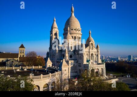 Frankreich, Paris (75), die Basilika Sacre Coeur auf dem Hügel von Montmartre Stockfoto