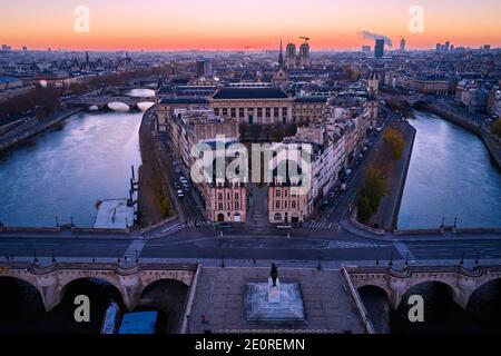 Frankreich, Paris (75), UNESCO-Weltkulturerbe, Ile de la Cite, Kathedrale Notre-Dame Stockfoto