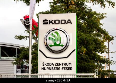 Skoda Autohaus in Nürnberg, Bayern Deutschland Stockfoto