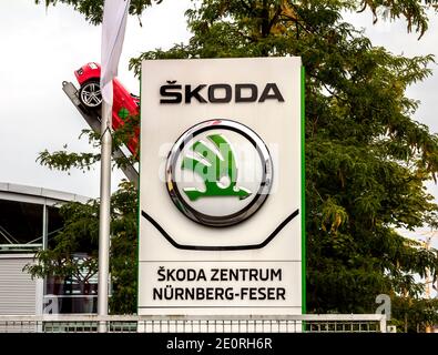 Skoda Autohaus in Nürnberg, Bayern Deutschland Stockfoto