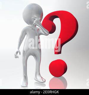 Digitale Illustration eines Stickman Stockfoto