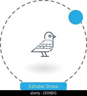 Vogelvektor-Symbol editierbare Konturumrisssymbole für Web und Mobil Stock Vektor