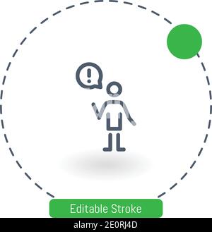 Man Ausrufezeichen Vektor Symbol editierbare Kontur Kontur Symbole für Web Und mobil Stock Vektor