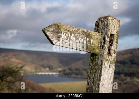 Gewinnen Sie Hill im Derbyshire Peak District, Großbritannien Stockfoto