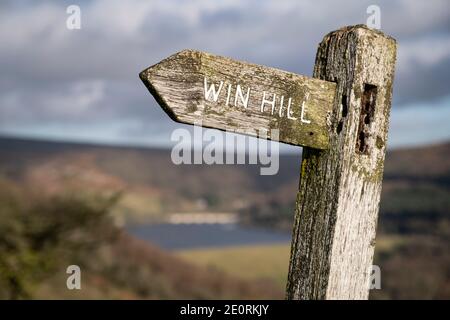 Gewinnen Sie Hill im Derbyshire Peak District, Großbritannien Stockfoto