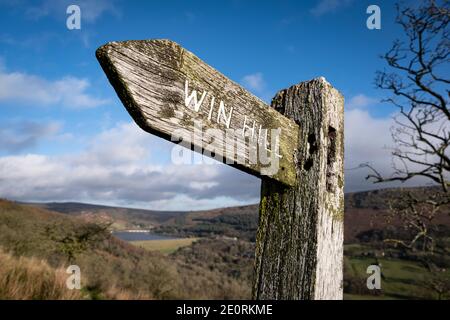 Gewinnen Sie Hill im Derbyshire Peak District, Großbritannien Stockfoto