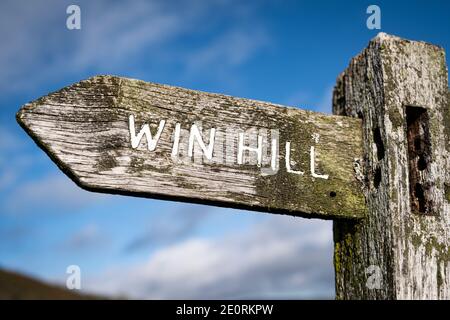 Gewinnen Sie Hill im Derbyshire Peak District, Großbritannien Stockfoto