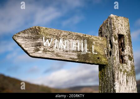 Gewinnen Sie Hill im Derbyshire Peak District, Großbritannien Stockfoto