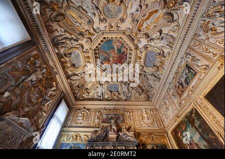 Deckenmalerei in Sala dell'Anticollegio, Dogenpalast, Palazzo Ducale, Venedig, Venetien, Italien Stockfoto