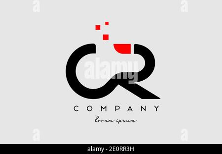 Schwarz-rotes CR C R Alphabet Buchstaben Logo Symbol Kombination. Design für Unternehmen und Unternehmen Stock Vektor