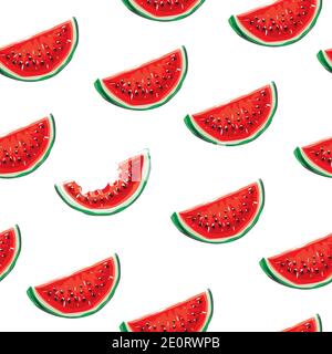 Wassermelonenmuster. Nahtloser Vektorhintergrund. Stock Vektor