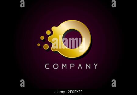 O Gold goldener Buchstabe Logo-Symbol. Kreatives Alphabet-Design für Unternehmen und Unternehmen Stock Vektor